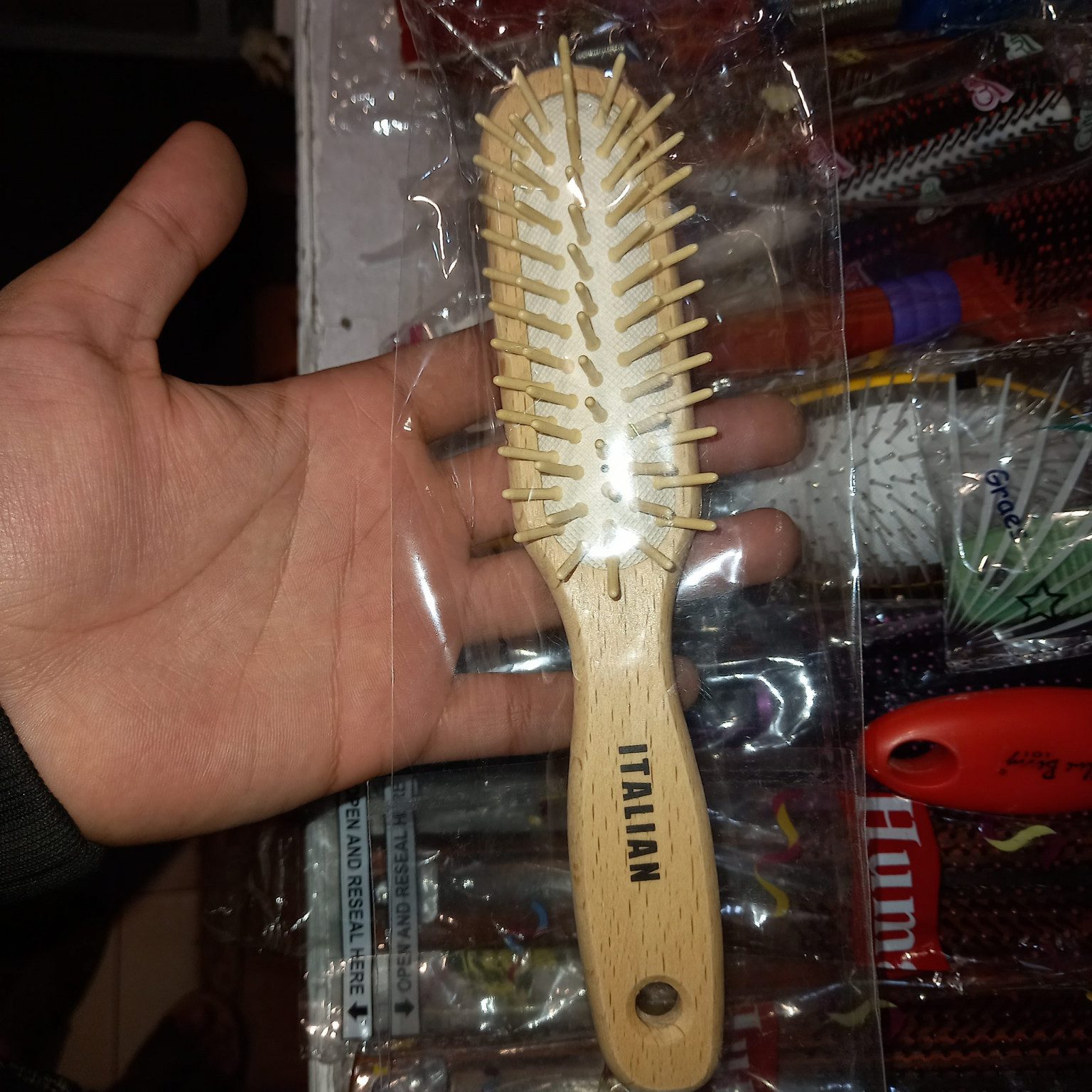 Wooden Paddle Hair Brush For Girls Professional Hair Brush Miny