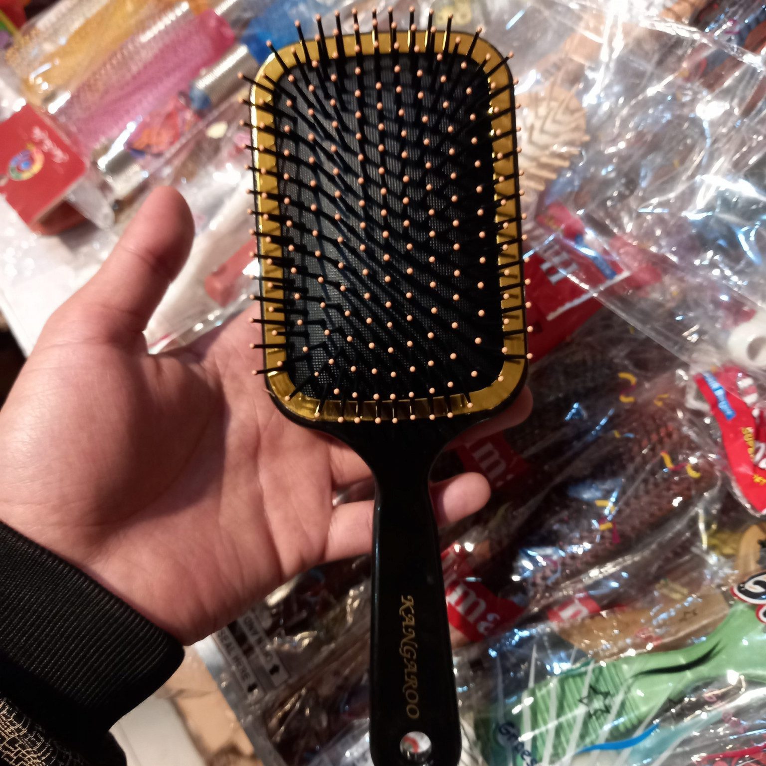 Kangaroo Large Paddle Hair Brush For Girls Imported Square