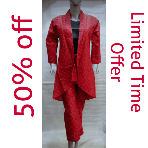 Red Color Gaown 3 piece suit