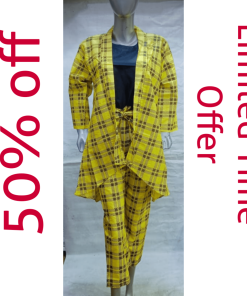 Yellow Color Gaown 3 piece suit